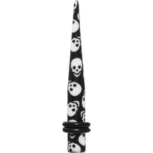Load image into Gallery viewer, 4G Black White Skulls Acrylic Taper
