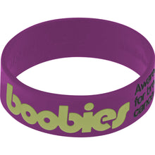 Load image into Gallery viewer, Purple Army Green Boobies Awareness for Breast Cancer Bracelet
