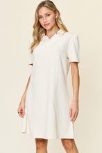 Load image into Gallery viewer, Double Take Full Size Texture Collared Neck Short Sleeve Dress Textured Dress For Women
