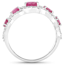 Load image into Gallery viewer, 1.99 Carat Genuine Ruby and White Diamond 14K White Gold Ring
