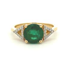 Load image into Gallery viewer, 2.12ct Emerald Diamond Ring 14KT Yellow Gold
