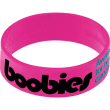 Load image into Gallery viewer, Pink Black Boobies Awareness for Breast Cancer Bracelet
