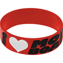 Load image into Gallery viewer, Red Black I Love Motor Boating Breast Cancer Bracelet

