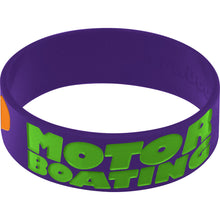Load image into Gallery viewer, Purple Green I Love Motor Boating Breast Cancer Bracelet
