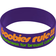 Load image into Gallery viewer, Purple Green I Love Motor Boating Breast Cancer Bracelet
