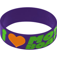 Load image into Gallery viewer, Purple Green I Love Motor Boating Breast Cancer Bracelet
