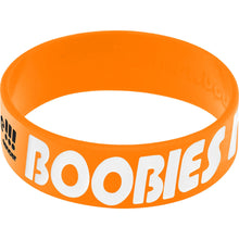 Load image into Gallery viewer, Orange White Boobies Rock Breast Cancer Bracelet
