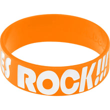 Load image into Gallery viewer, Orange White Boobies Rock Breast Cancer Bracelet
