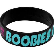 Load image into Gallery viewer, Black Aqua Boobies Rock Breast Cancer Bracelet
