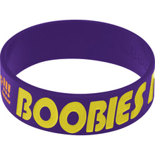 Load image into Gallery viewer, Puprle Yellow Boobies Rock Breast Cancer Bracelet
