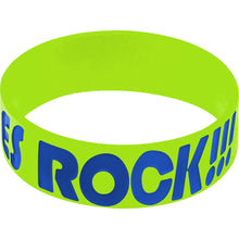 Load image into Gallery viewer, Lime Green Blue Boobies Rock Breast Cancer Bracelet
