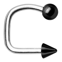 Load image into Gallery viewer, Black Titanium Ball Spike Lippy Loop Labret
