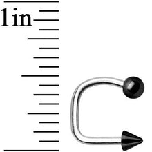 Load image into Gallery viewer, Black Titanium Ball Spike Lippy Loop Labret
