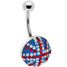 Load image into Gallery viewer, Crystal British Flag Belly Ring
