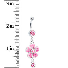 Load image into Gallery viewer, Rose Flower Gem Perfect Posy Dangle Belly Ring
