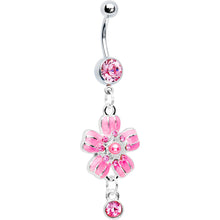 Load image into Gallery viewer, Rose Flower Gem Perfect Posy Dangle Belly Ring
