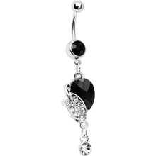 Load image into Gallery viewer, Dark Nature Lovely Leaves Crystal Drop Belly Ring

