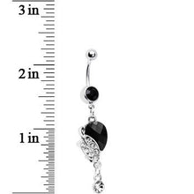 Load image into Gallery viewer, Dark Nature Lovely Leaves Crystal Drop Belly Ring
