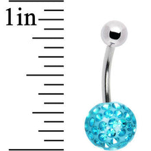 Load image into Gallery viewer, Aqua Pave Crystal Sparkler Belly Ring
