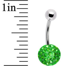 Load image into Gallery viewer, Peridot Green Pave Crystal Sparkler Belly Ring
