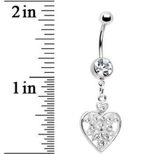 Load image into Gallery viewer, Clear Crystal Accent Fill My Heart Belly Ring
