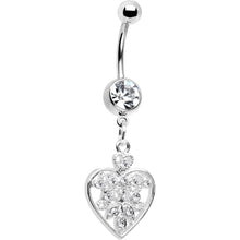 Load image into Gallery viewer, Clear Crystal Accent Fill My Heart Belly Ring
