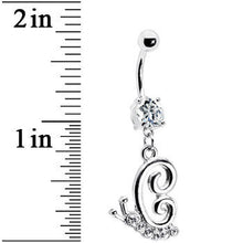 Load image into Gallery viewer, Clear Gem Snail Dangle Belly Ring
