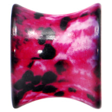 Load image into Gallery viewer, 00G Pink Snake Skin Acrylic Saddle Plug
