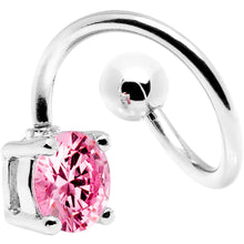 Load image into Gallery viewer, 14G 7/16 Pink Gem Passion Spiral Twister Belly Ring
