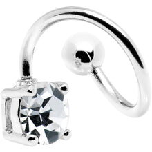 Load image into Gallery viewer, 14G 7/16 Clear Gem Pinnacle Spiral Twister Belly Ring
