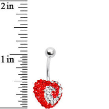 Load image into Gallery viewer, Cosmic Swirl Red Heart Sparkler Belly Ring
