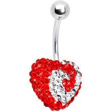 Load image into Gallery viewer, Cosmic Swirl Red Heart Sparkler Belly Ring
