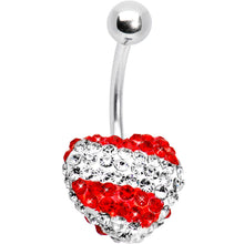 Load image into Gallery viewer, Stellar Splash Red Heart Sparkler Belly Ring

