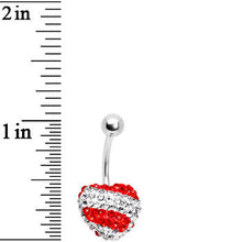 Load image into Gallery viewer, Stellar Splash Red Heart Sparkler Belly Ring
