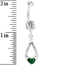 Load image into Gallery viewer, Green Heart Claddagh Belly Ring
