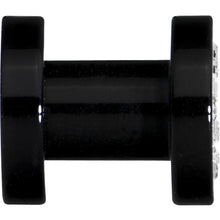 Load image into Gallery viewer, 4G Black Acrylic with Clear Jeweled Flesh Tunnel
