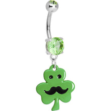 Load image into Gallery viewer, Mustache Green Shamrock Belly Ring
