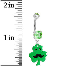 Load image into Gallery viewer, Mustache Green Shamrock Belly Ring
