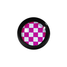 Load image into Gallery viewer, 4G Black Acrylic Pink and White Checkerboard Saddle Plug
