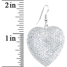 Load image into Gallery viewer, Chic Clear Gem Studded Heart Dangle Earrings
