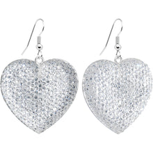 Load image into Gallery viewer, Chic Clear Gem Studded Heart Dangle Earrings
