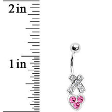 Load image into Gallery viewer, Hugs and Kisses Paved Heart Belly Ring
