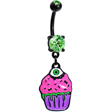 Load image into Gallery viewer, Black Zombie Cupcake Belly Ring
