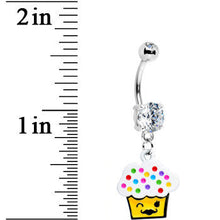 Load image into Gallery viewer, Colorful Sprinkles Mustache Cupcake Belly Ring
