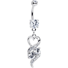 Load image into Gallery viewer, Clear Gem Heart Twist Belly Ring
