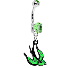 Load image into Gallery viewer, Peridot Gem Sparrow Dive Belly Ring
