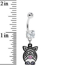 Load image into Gallery viewer, Clear Gem Zebra Belly Ring
