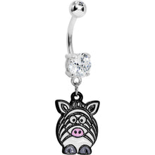 Load image into Gallery viewer, Clear Gem Zebra Belly Ring
