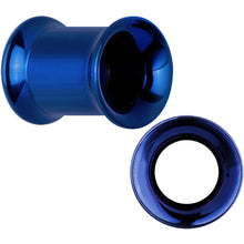 Load image into Gallery viewer, 00G Royal Blue Anodized Titanium Steel Internally Threaded Screw Fit Plug Set
