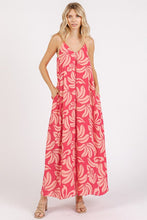 Load image into Gallery viewer, New Summer Printed V-Neck Maxi Cami Dress with Pockets – Chic and Functional Flattering Dress with Ruched Details
